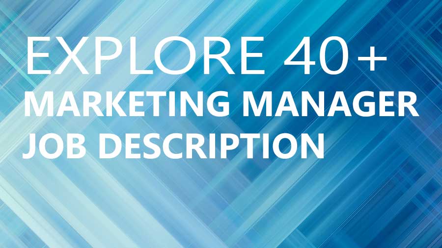 Marketing manager jobs description